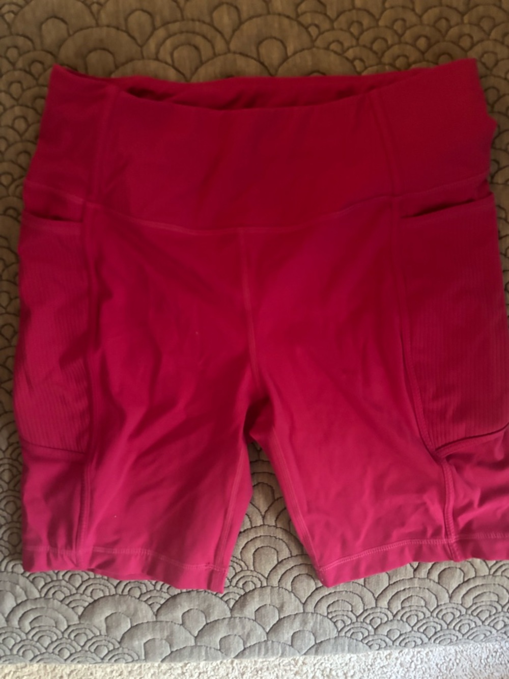 Mondetta Hot Pink High-Waist Bike Shorts with Side Pockets